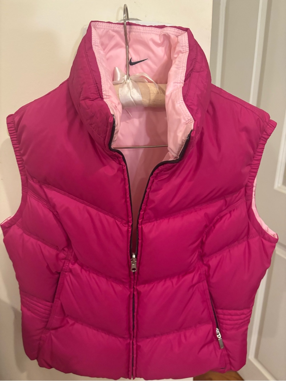 Nike Pink Puffer Vest Reversable Like New!